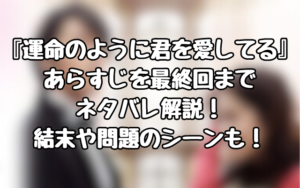 『運命のように君を愛してる』あらすじを最終回までネタバレ解説！結末や問題のシーンも！